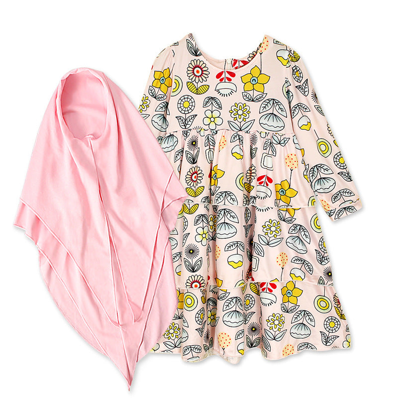 Floral Dress And Headscarf