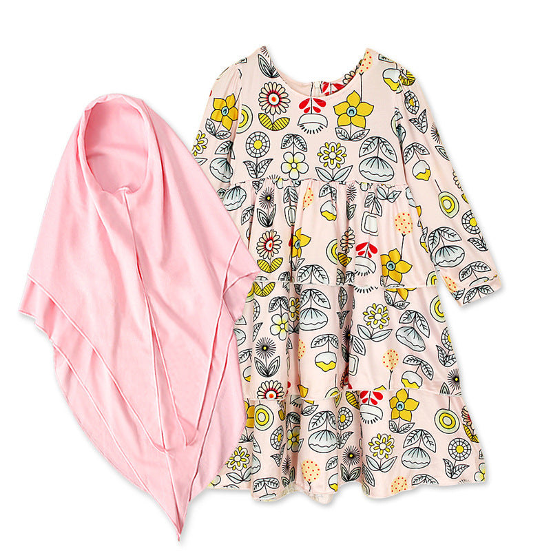 Floral Dress And Headscarf