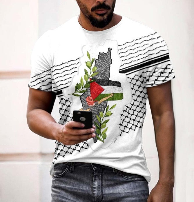 3D Tryckt Keffiyeh  T-Shirt