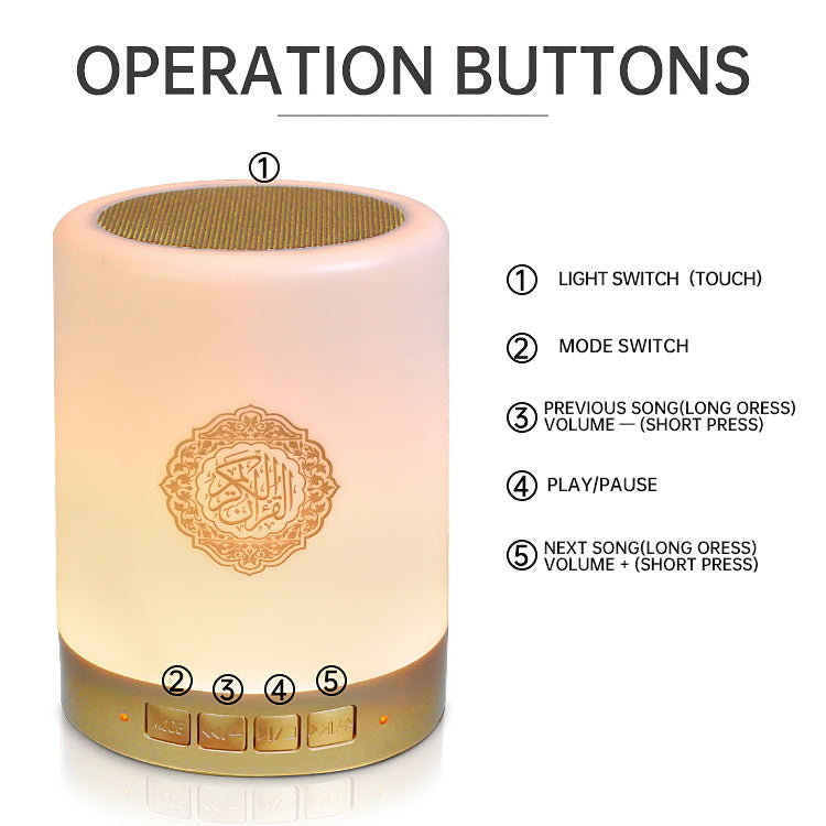 Premium Quran Spelare Touch LED Nattlampa med App Kontroll