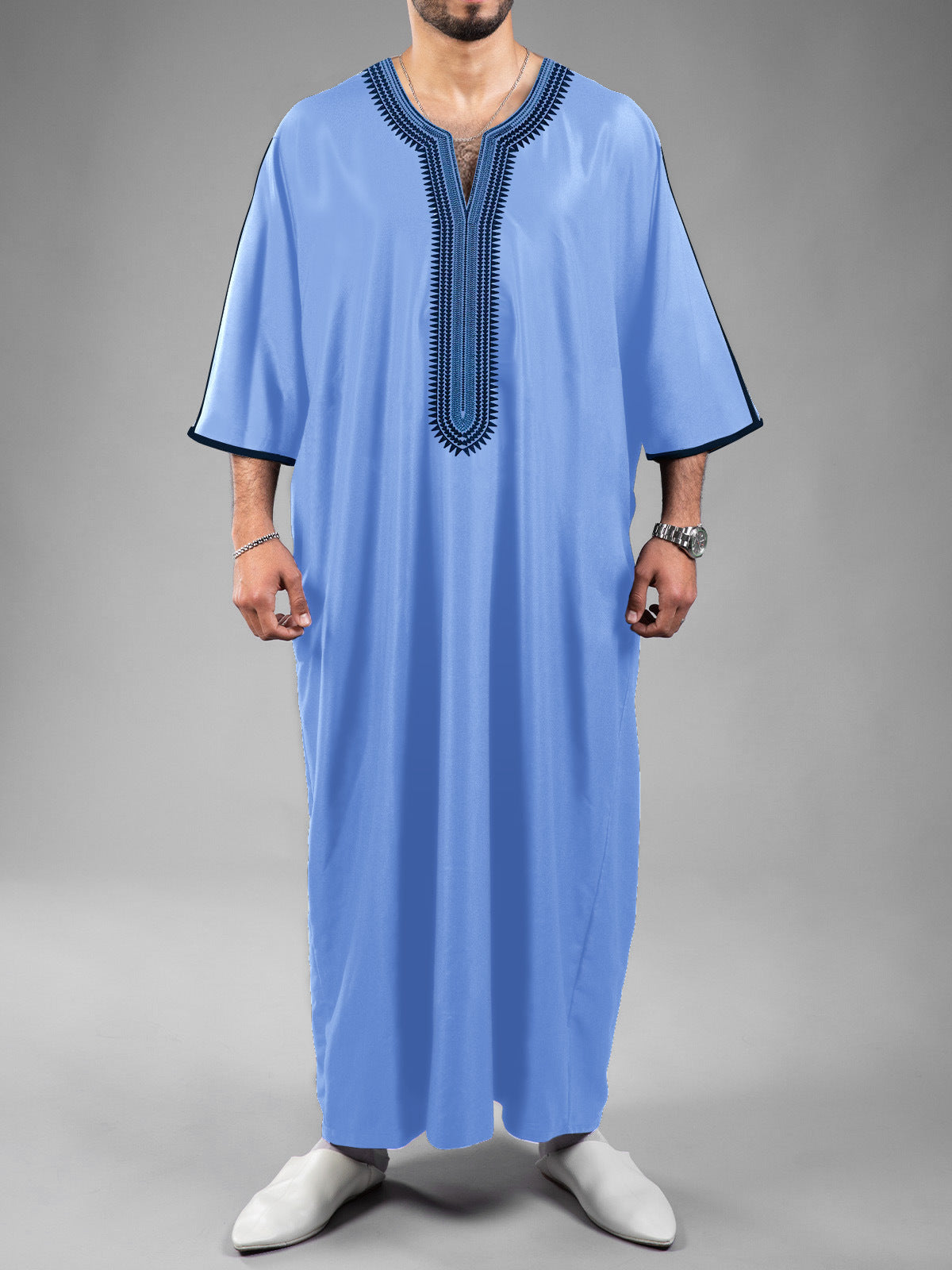 Marokkanischer Herrenmantel mit halblangen Ärmeln