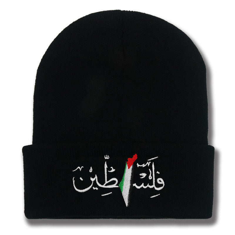 Ny Palestina Mössa -  flag embroidered with Arabic letters