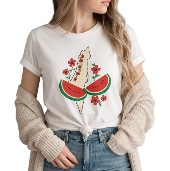 Palestina T-shirt / Karta med vattenmelon för kvinnor