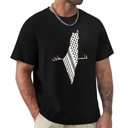 Palestina T-shirt  Karta Med Kuffiya