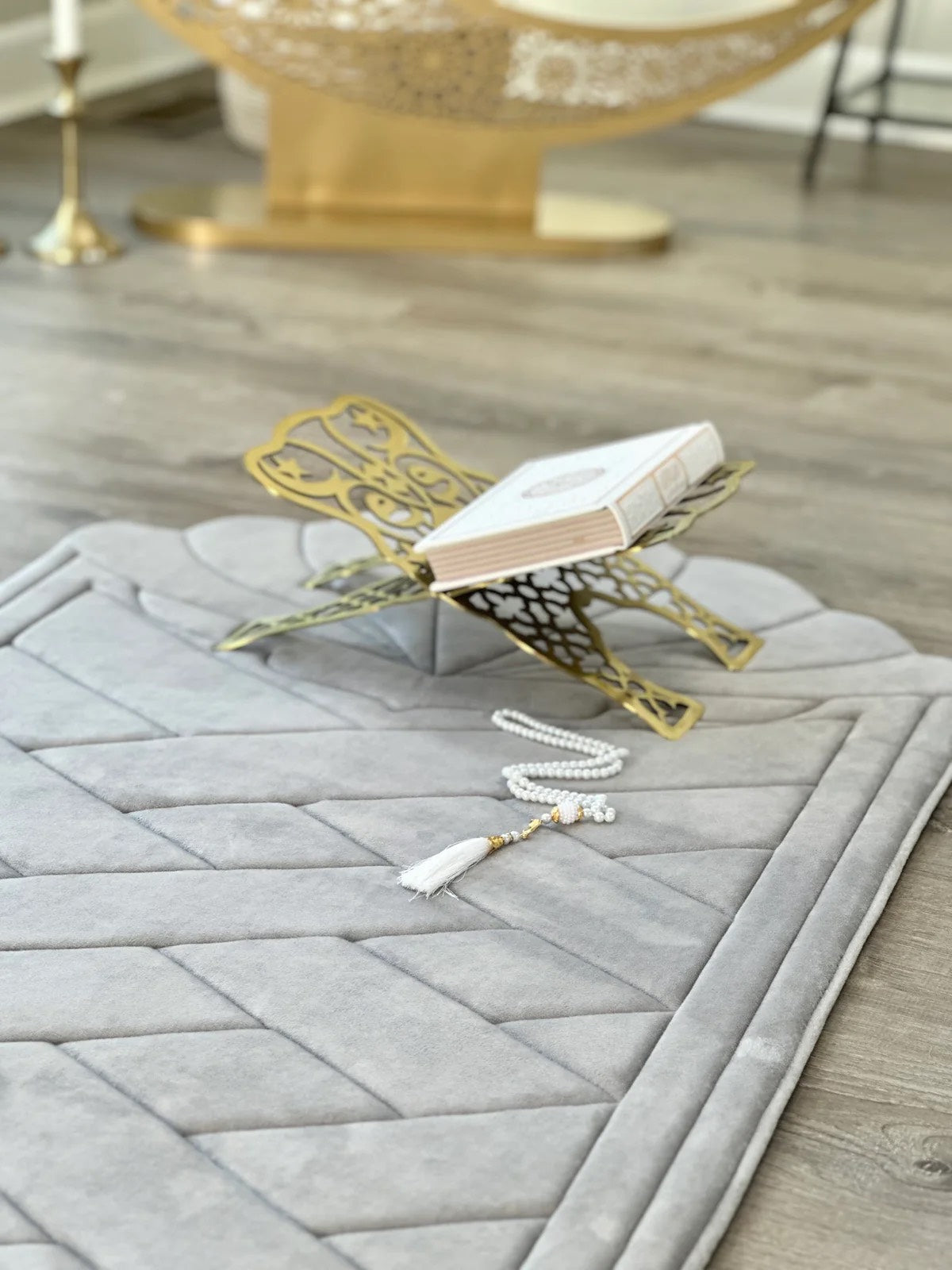 Hochwertiger, luxuriöser, einfarbiger Gebetsteppich – rutschfest 