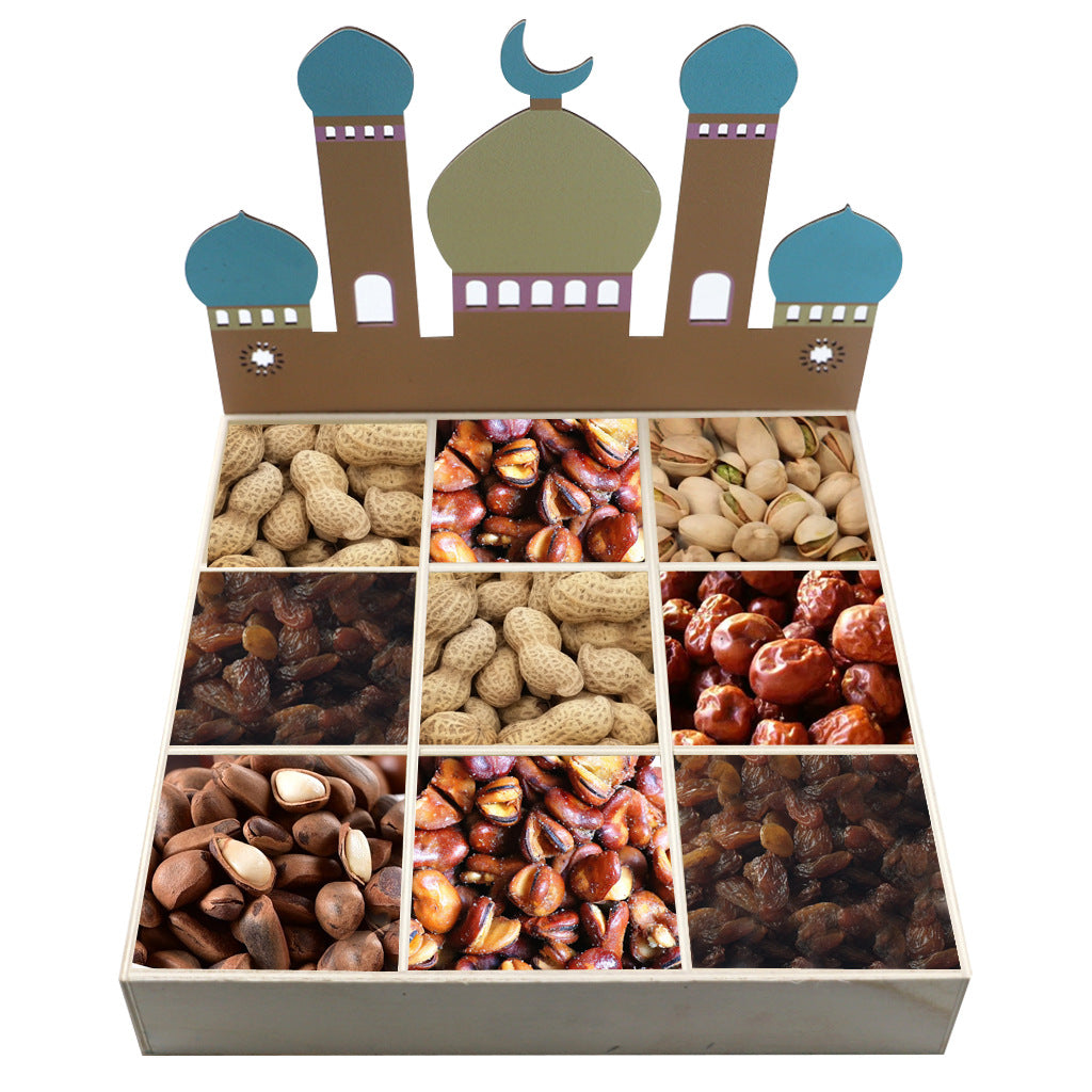 Holzkiste Ornament Ramadan/Eid Dekoration Tablett Handwerk