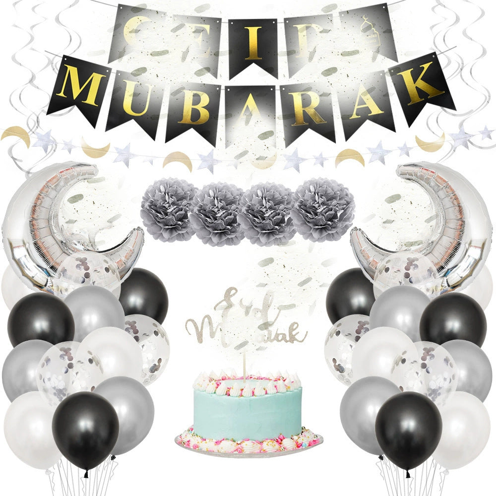 Stjärn- och Månballongset i Aluminiumfolie för Eid & Ramadan